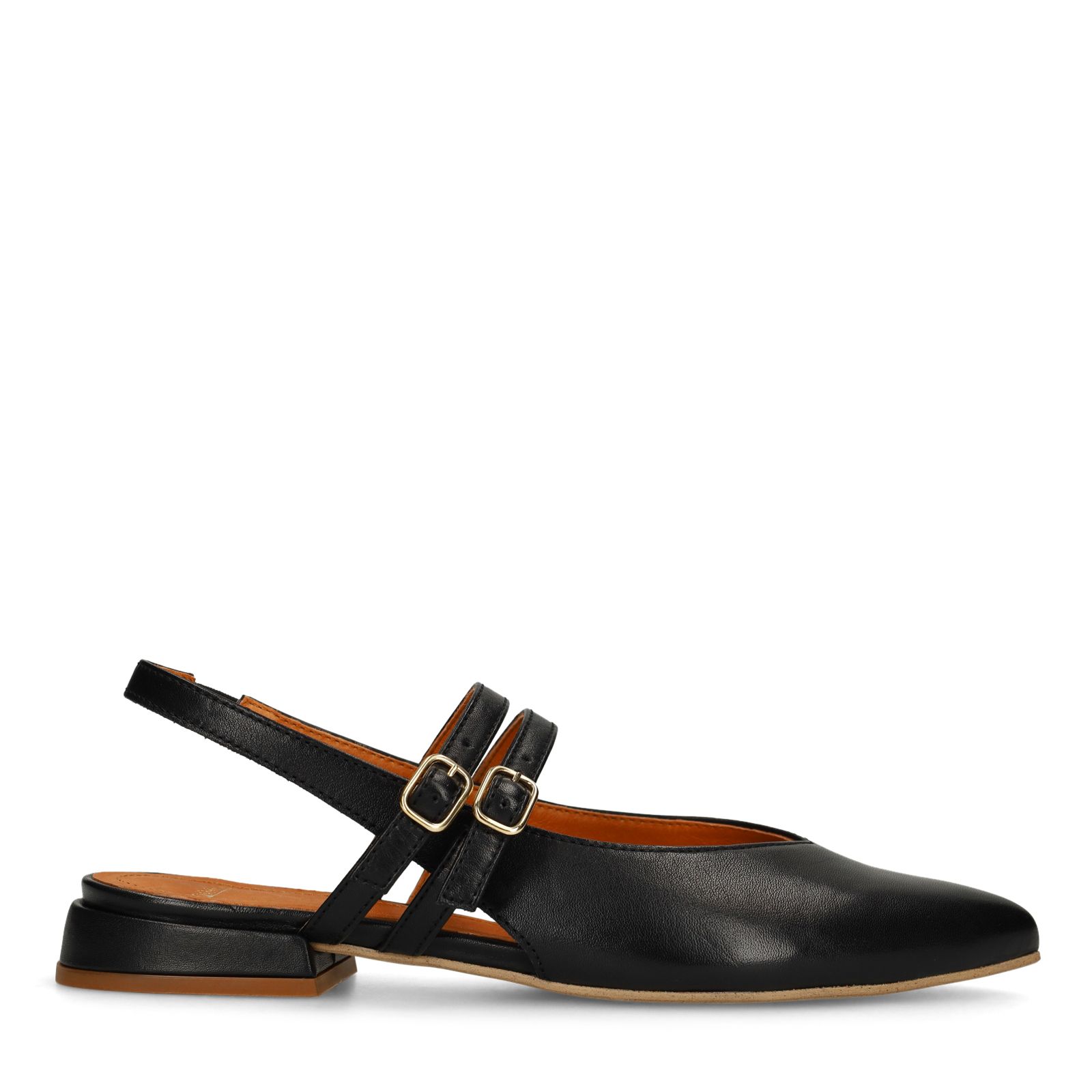 Schwarze Slingbacks aus Leder