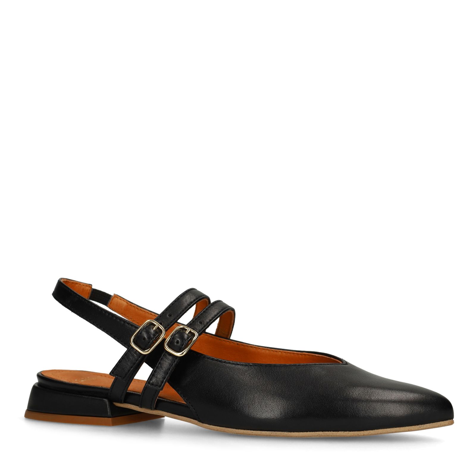 Schwarze Slingbacks aus Leder