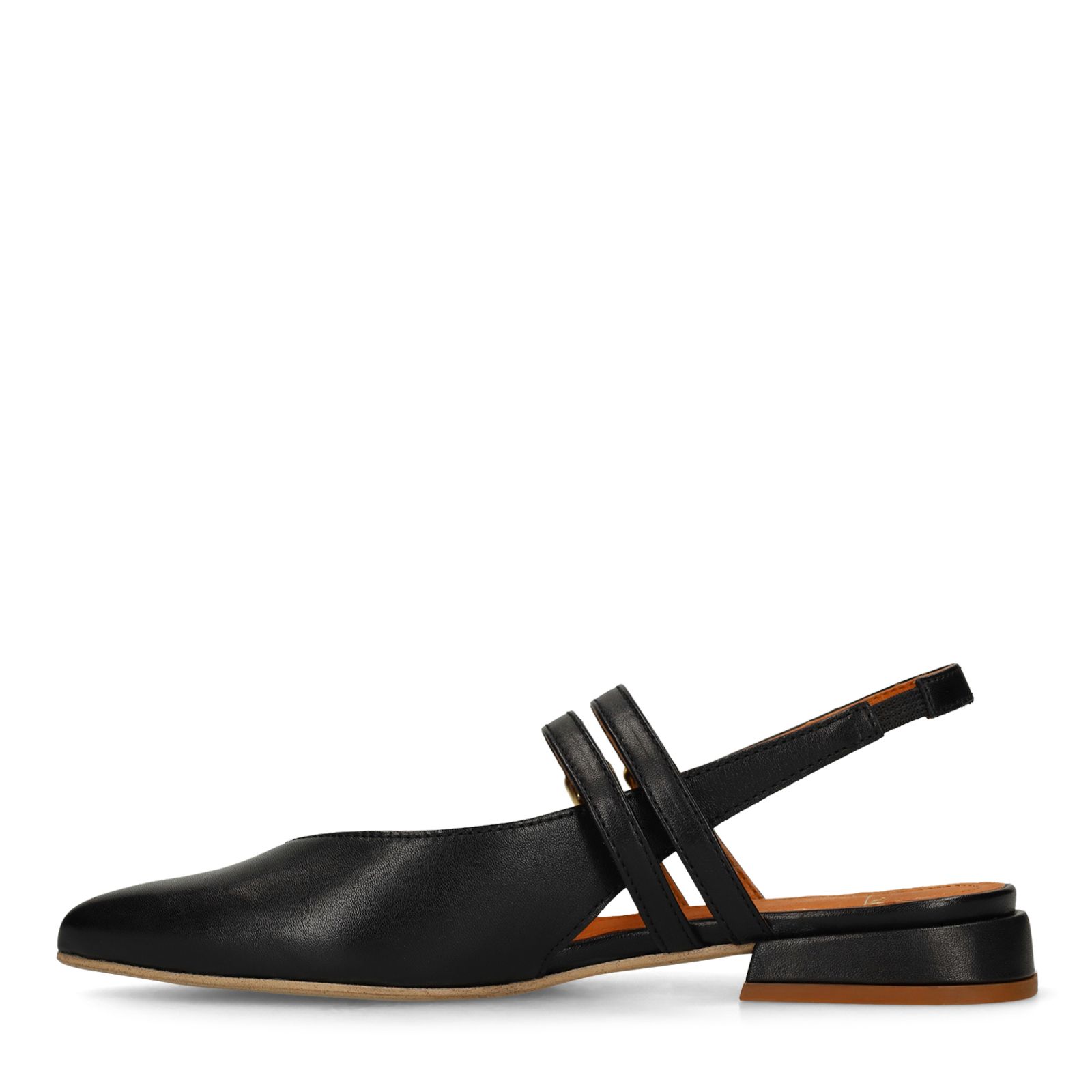 Schwarze Slingbacks aus Leder