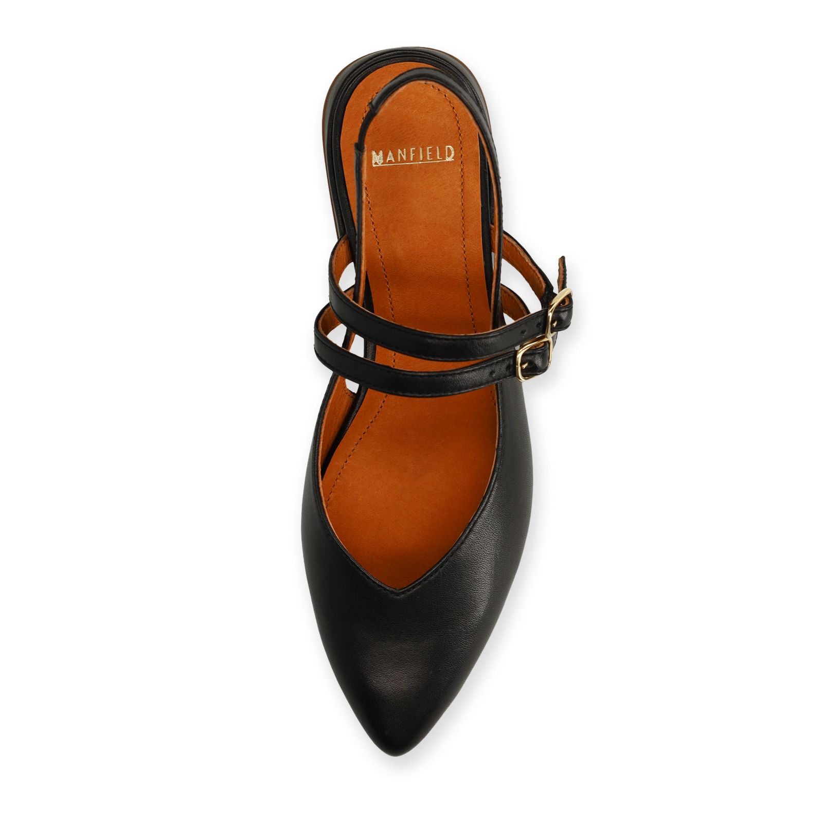 Schwarze Slingbacks aus Leder