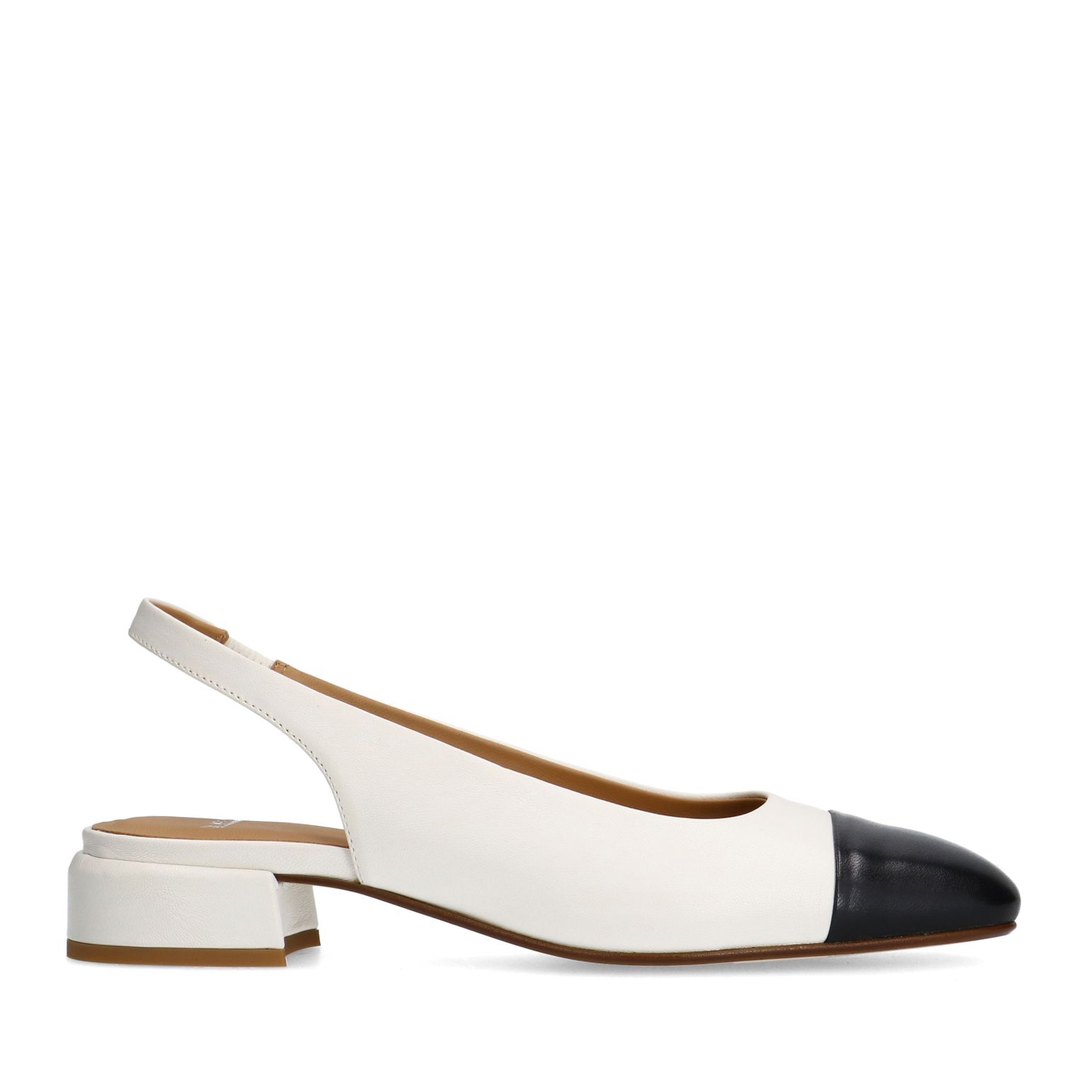 Witte leren slingbacks