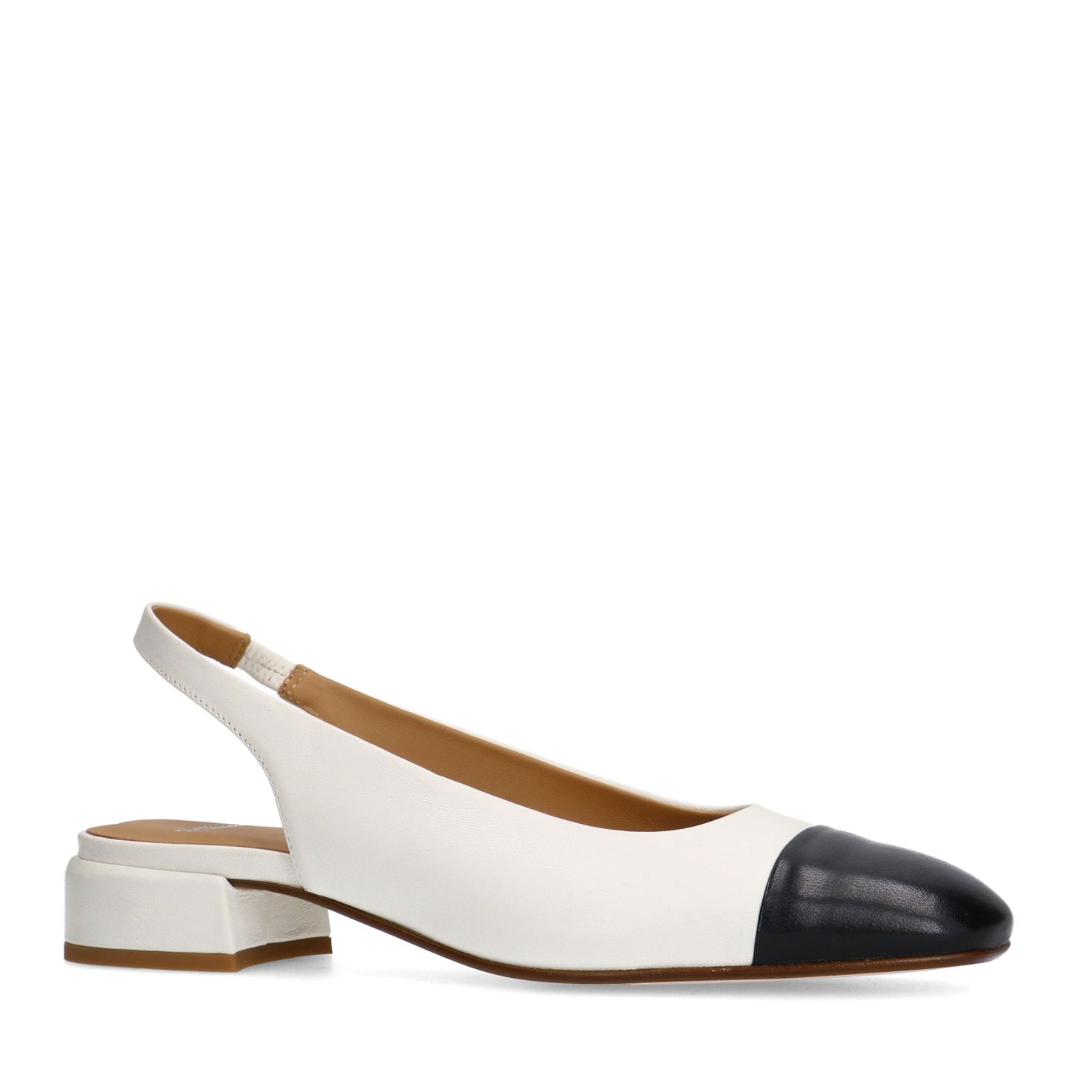 Witte leren slingbacks