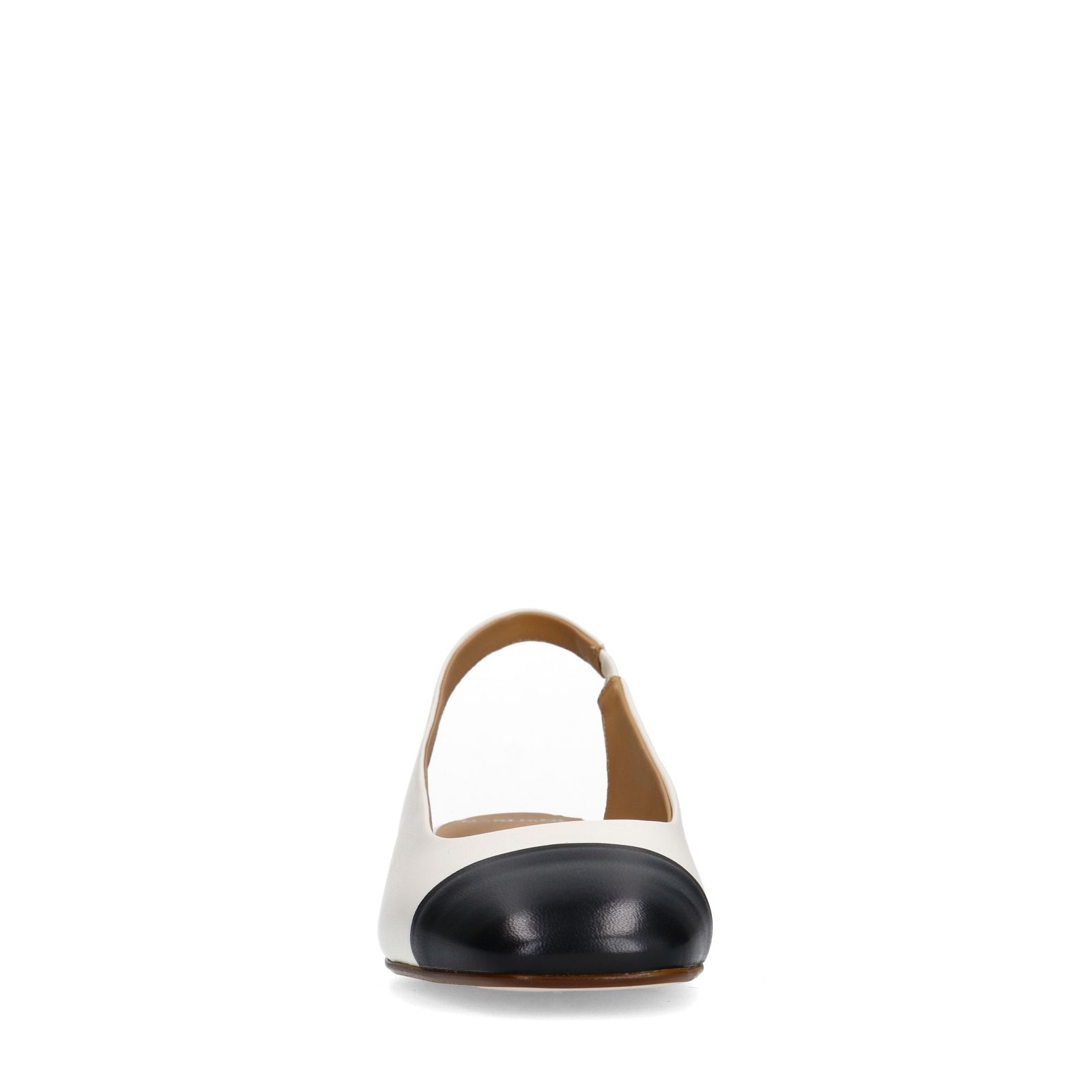 Witte leren slingbacks