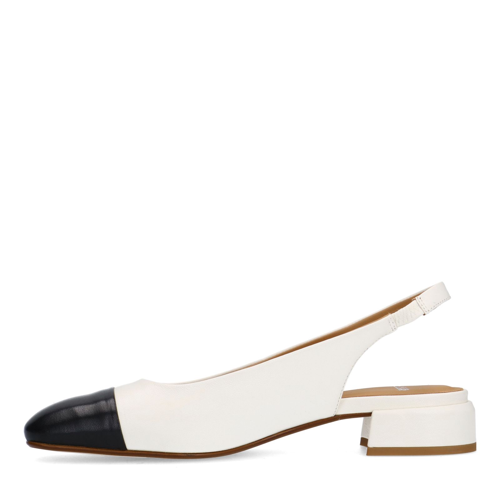 Witte leren slingbacks