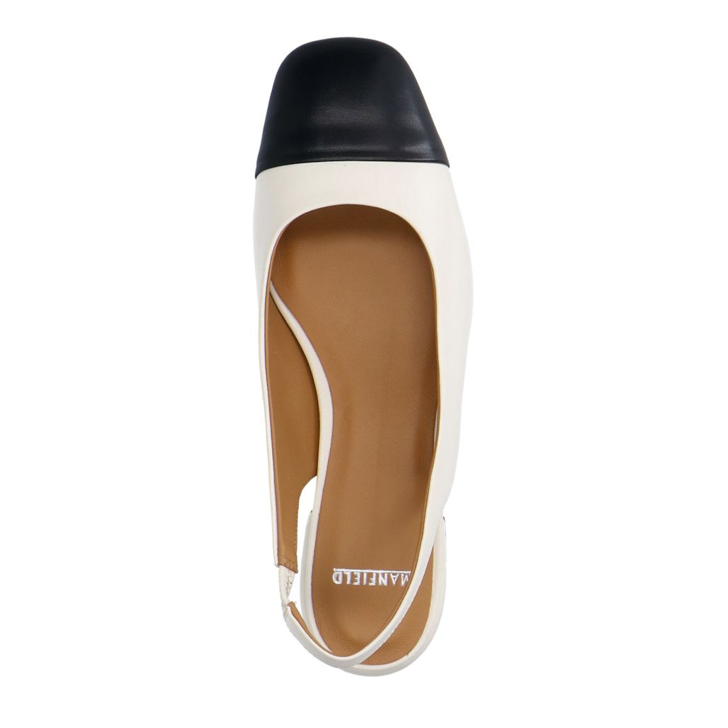 Witte leren slingbacks