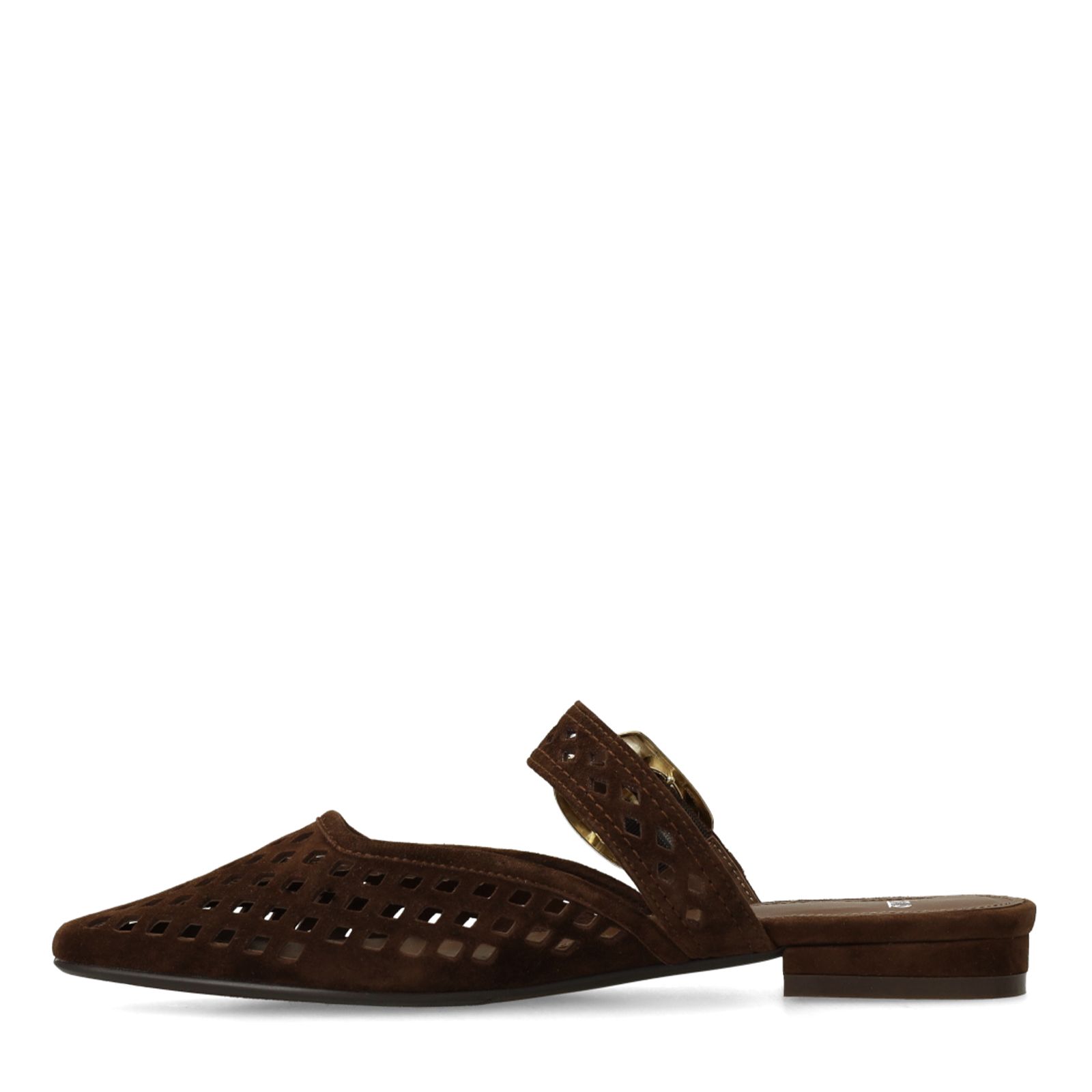 Braune Ledersandalen mit Karo-Details