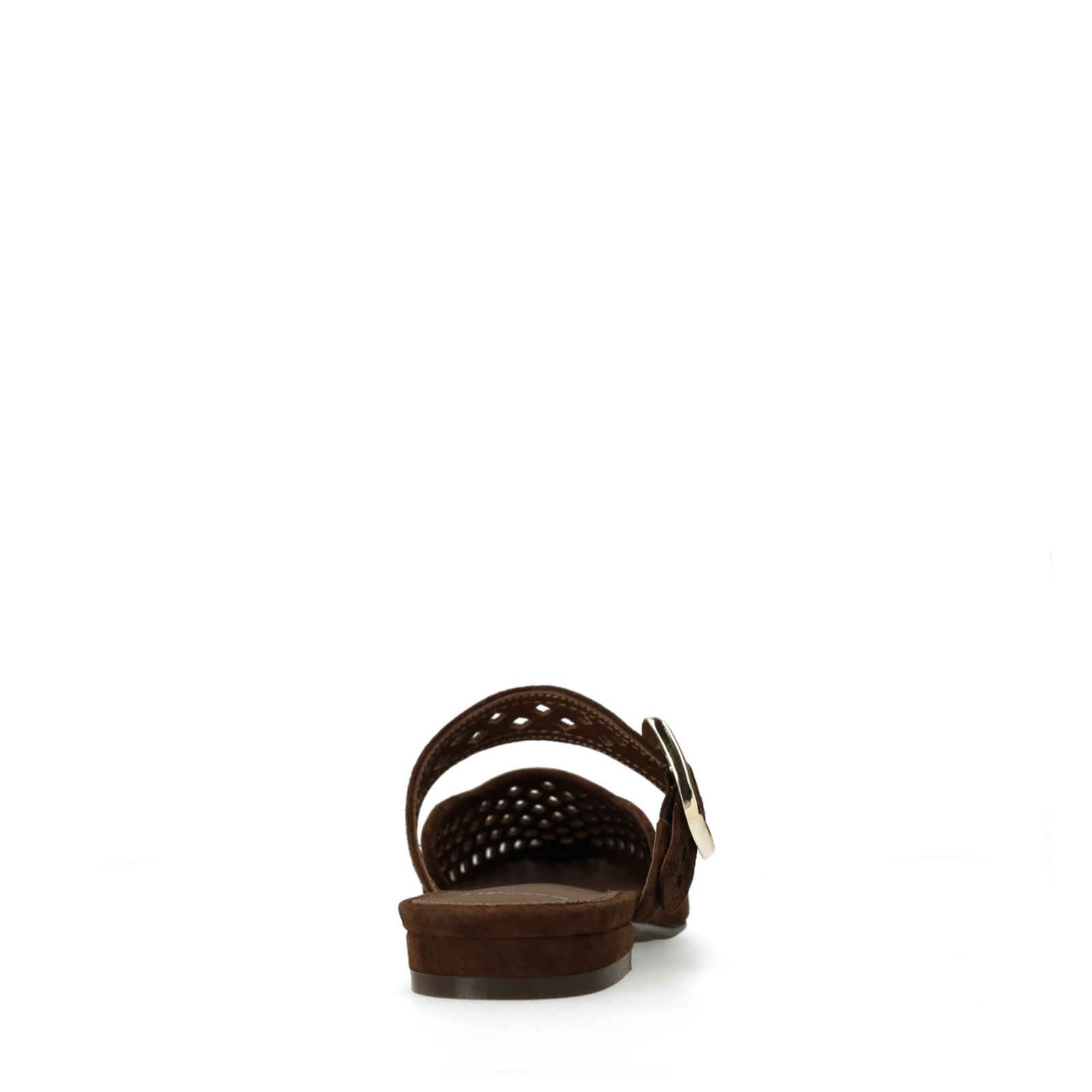 Braune Ledersandalen mit Karo-Details
