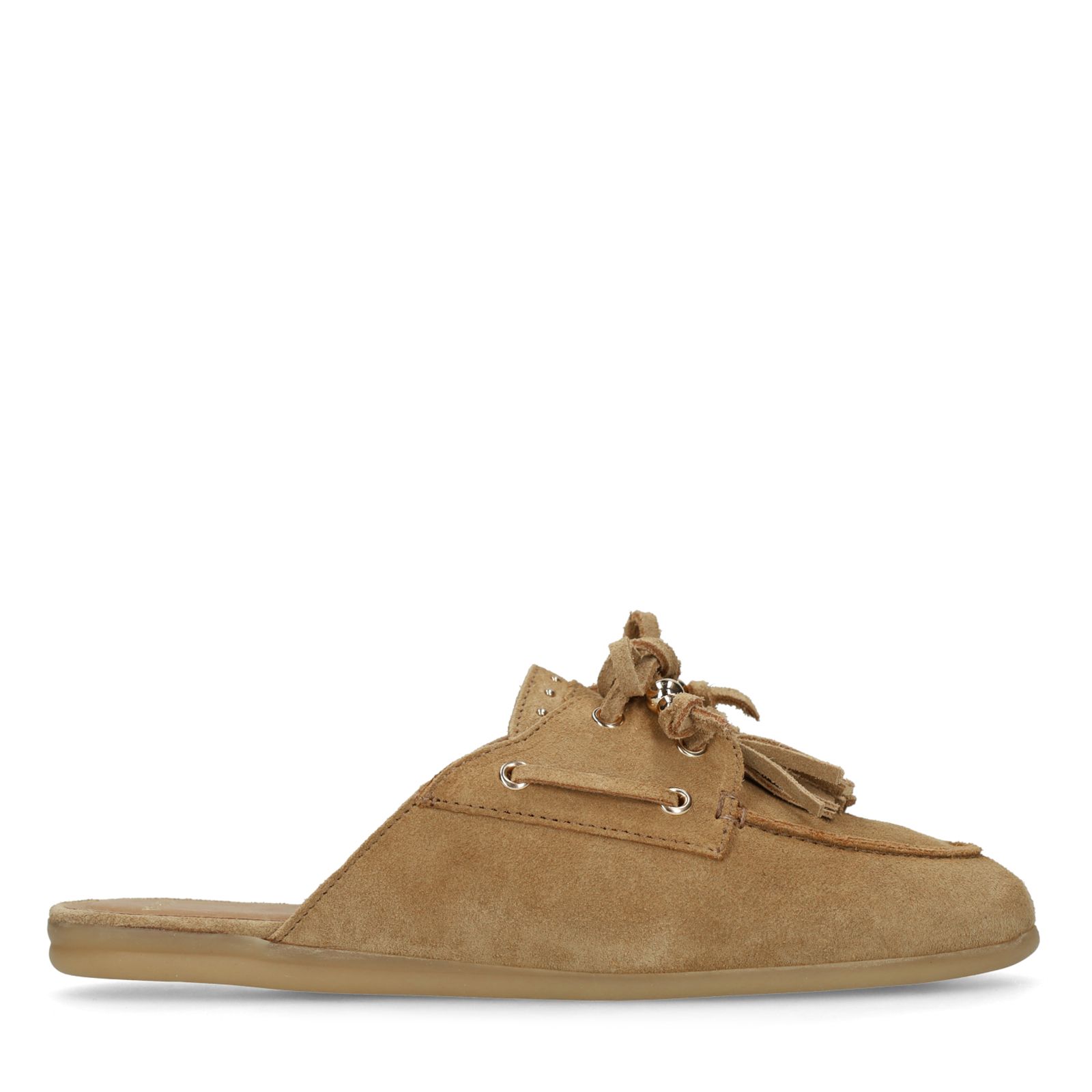 Beige suède instappers