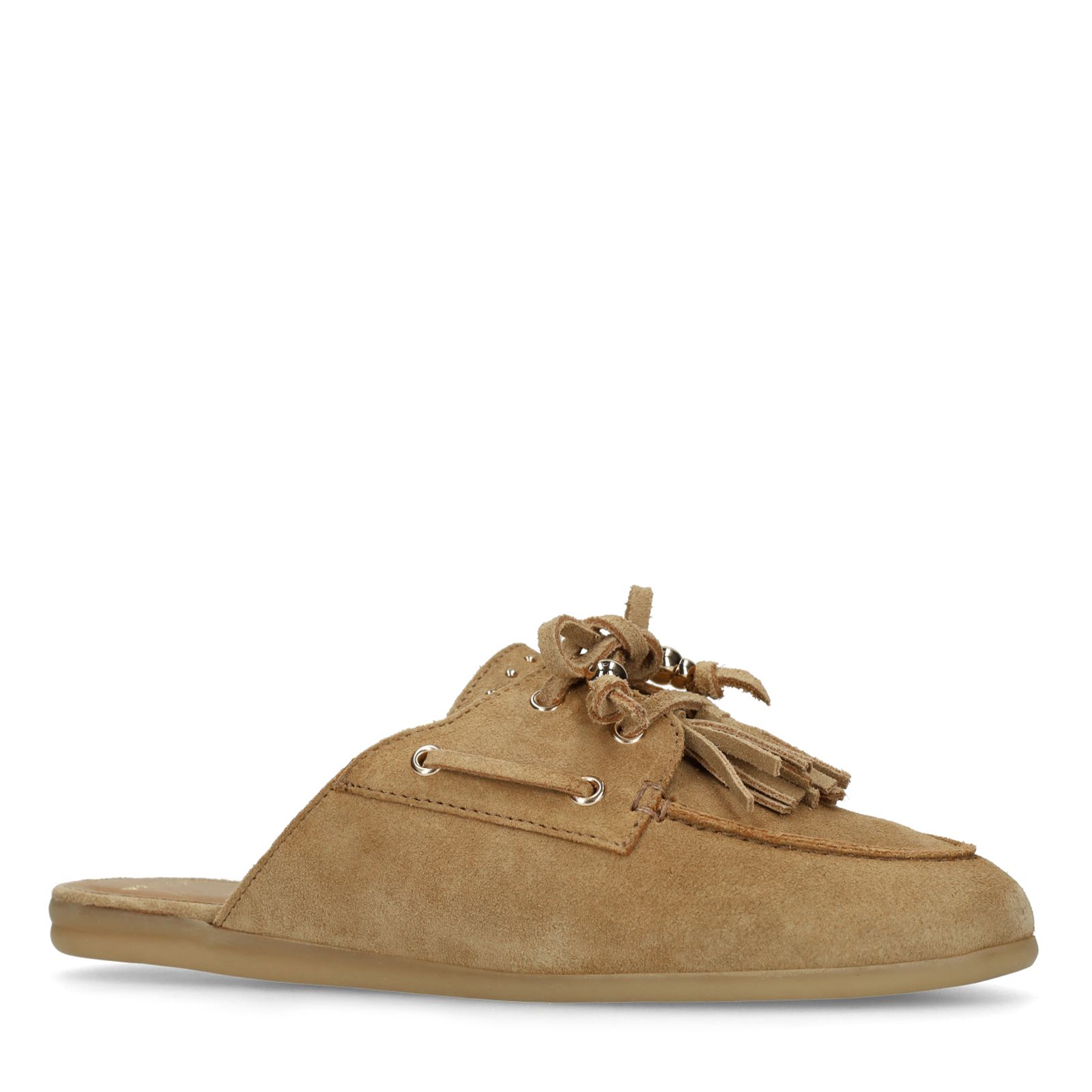 Beige suède instappers