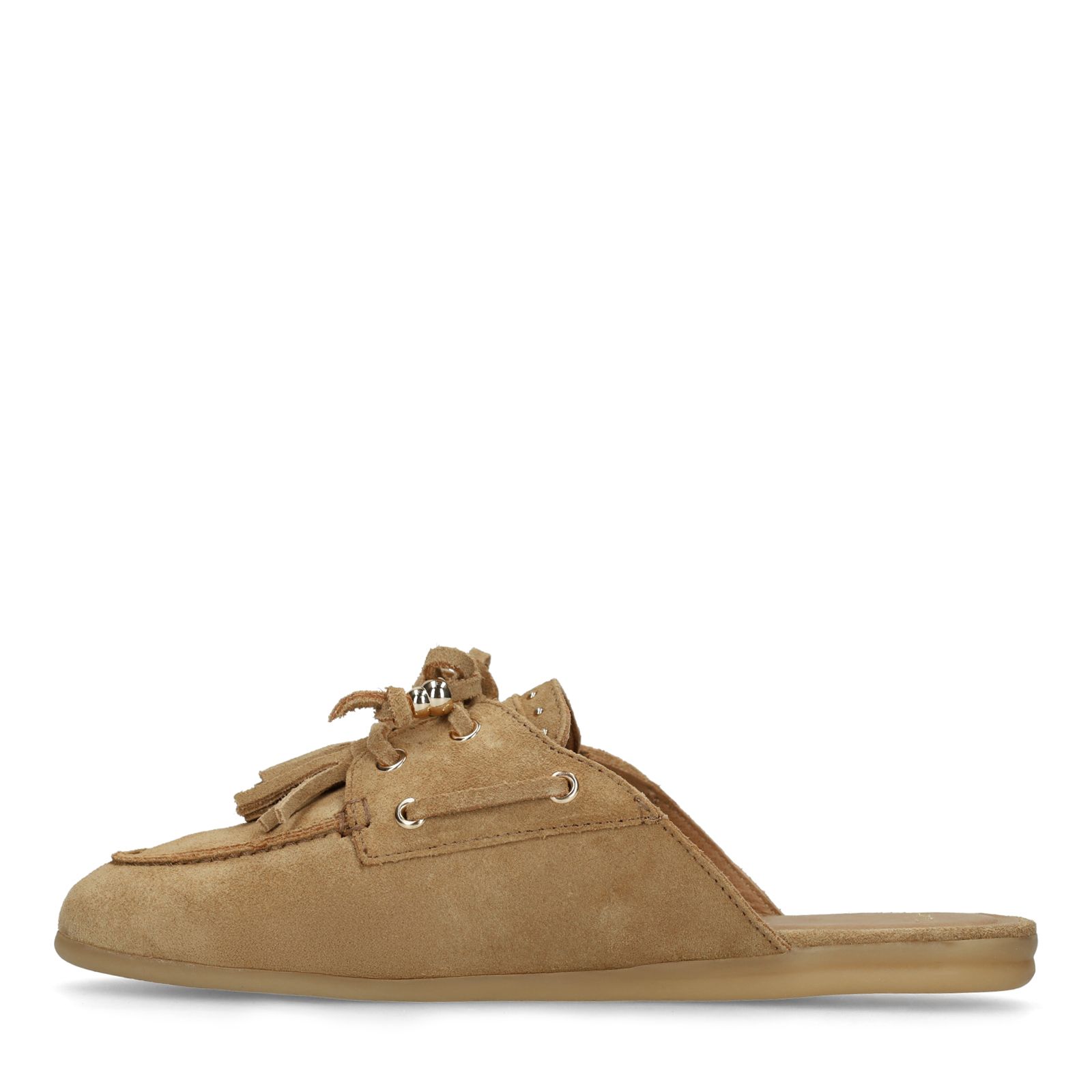 Beige suède instappers