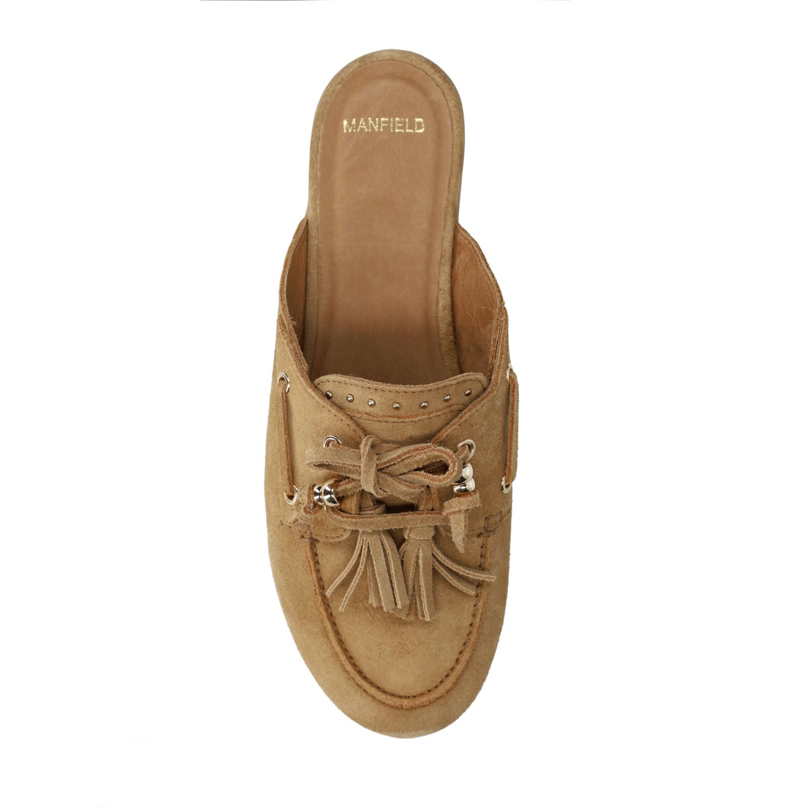 Beige suède instappers