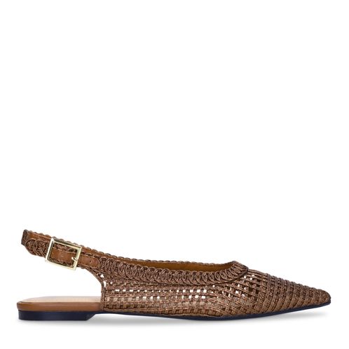 Bronzen gevlochten slingbacks