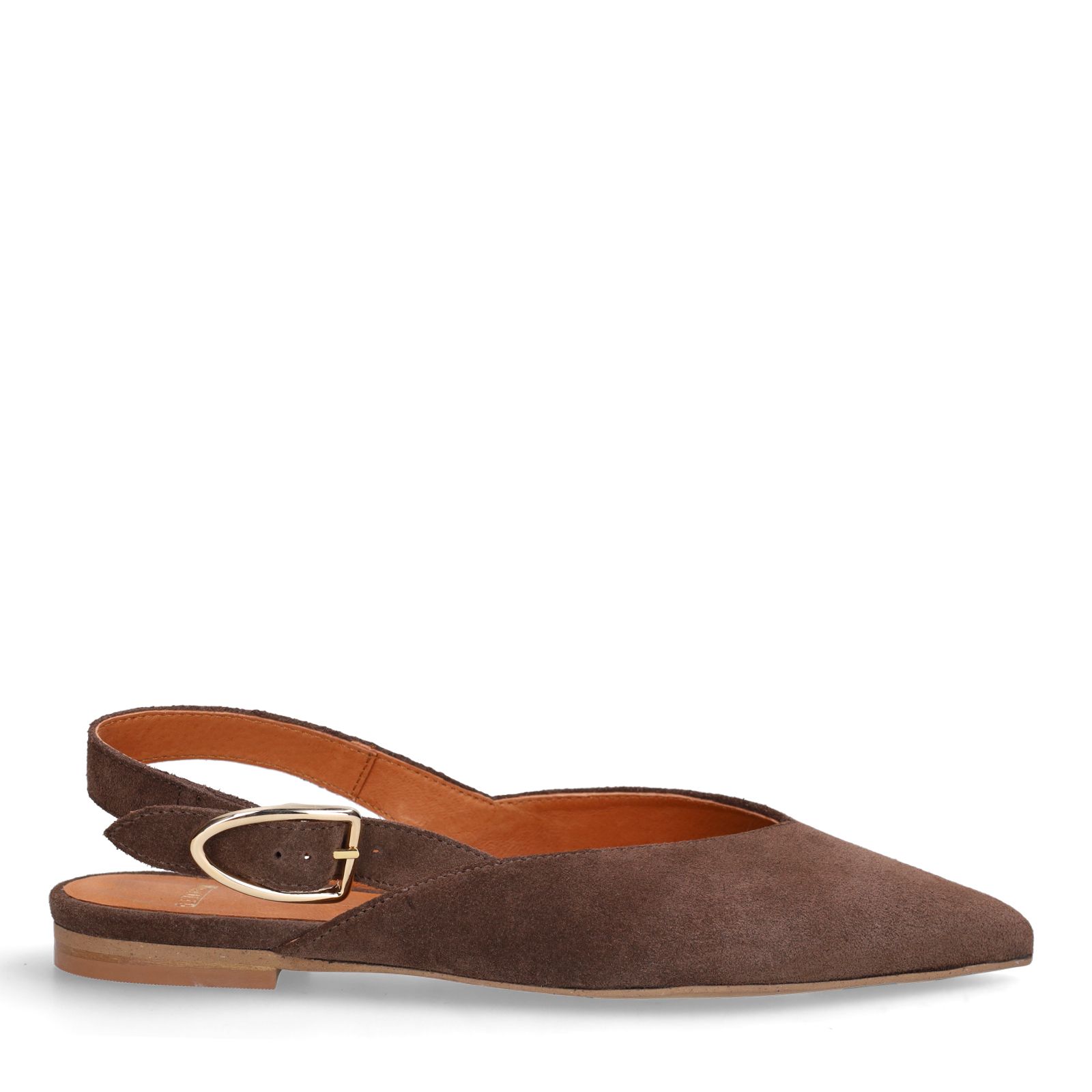 Braune Slingbacks aus Veloursleder
