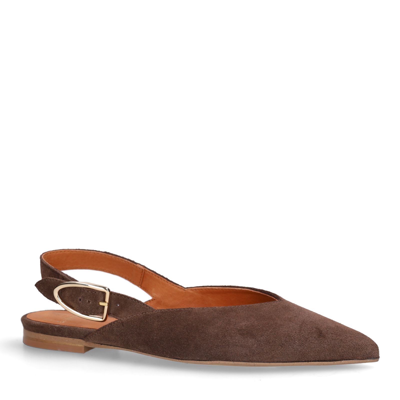 Braune Slingbacks aus Veloursleder