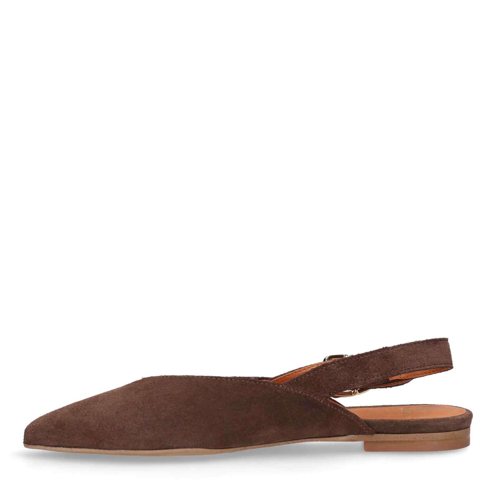 Braune Slingbacks aus Veloursleder