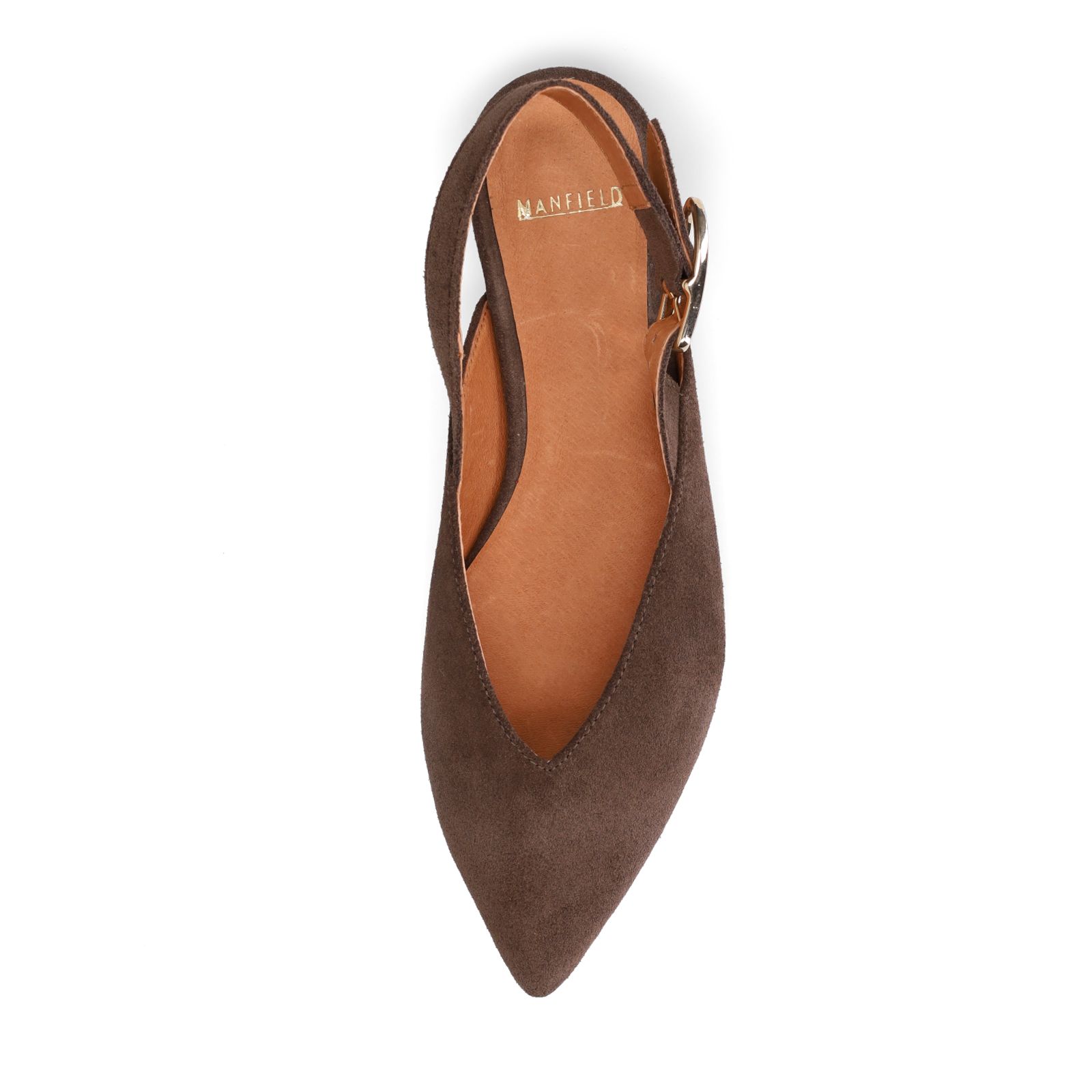 Braune Slingbacks aus Veloursleder