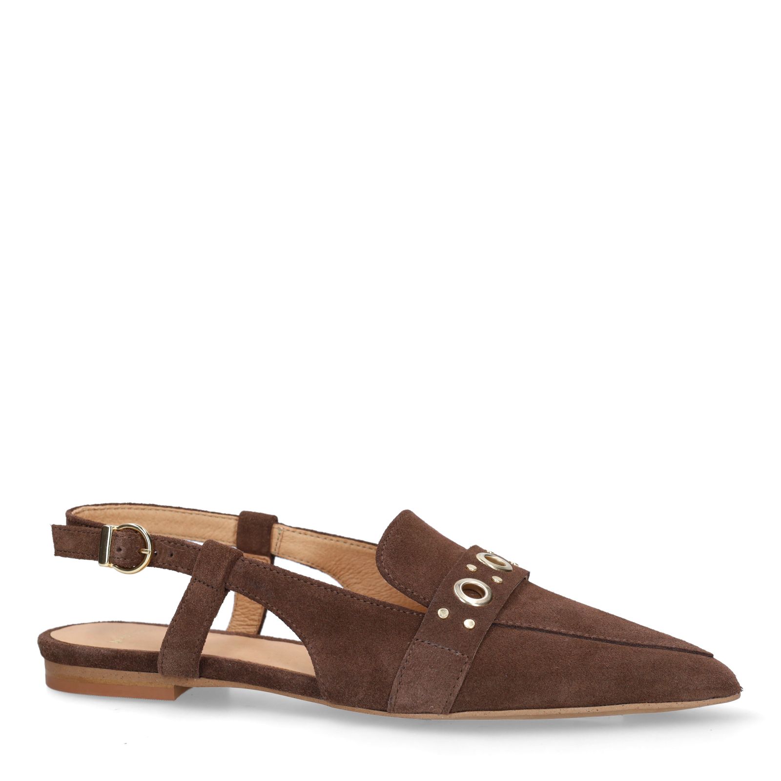 Braune Slingbacks aus Veloursleder
