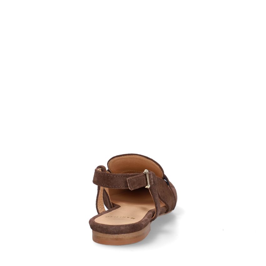 Braune Slingbacks aus Veloursleder