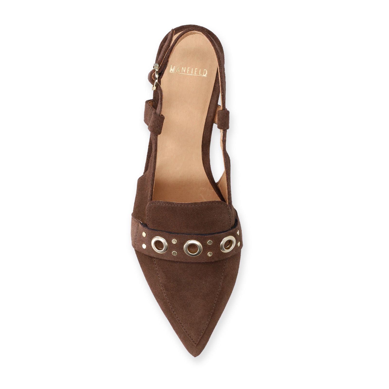 Braune Slingbacks aus Veloursleder