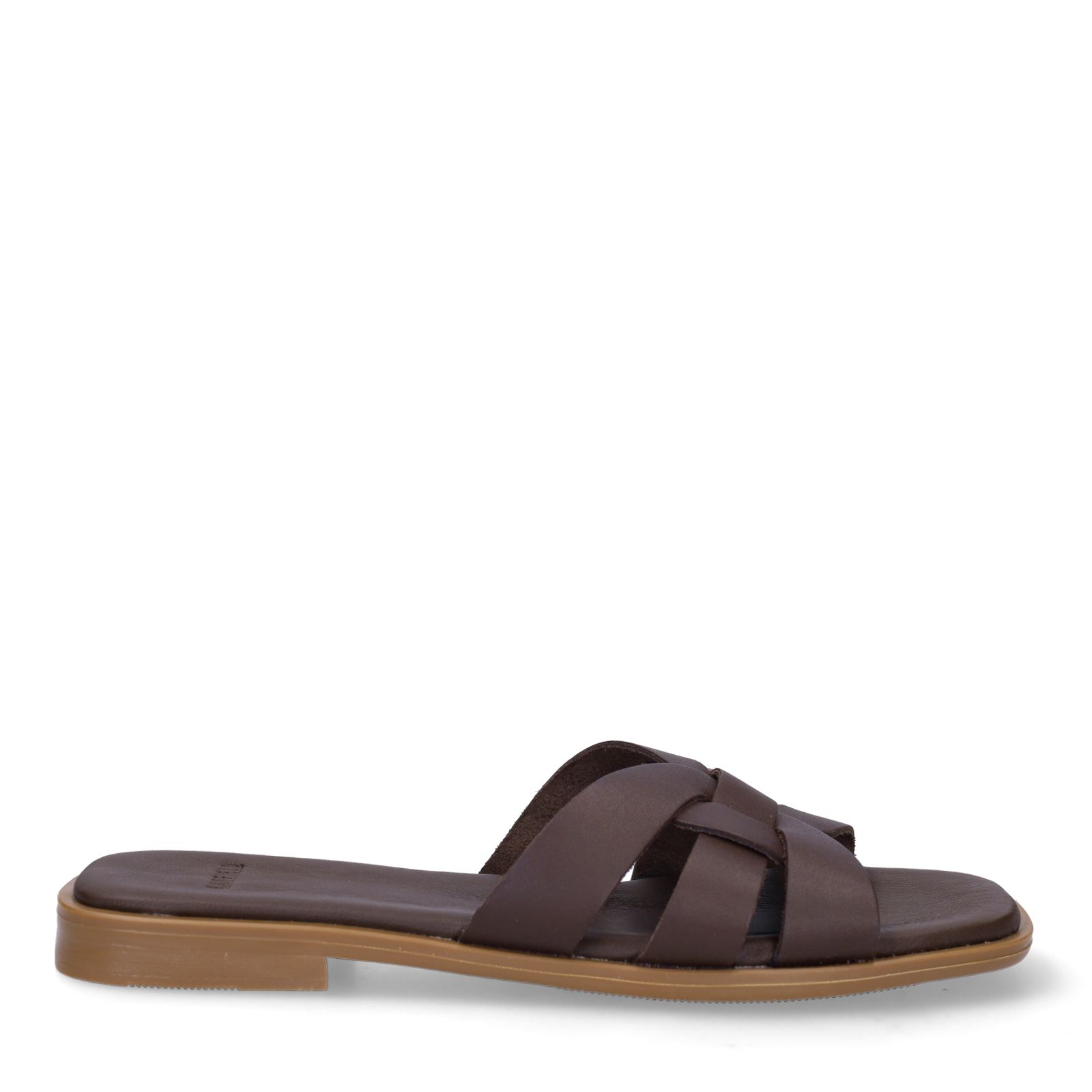 Bruine leren slippers