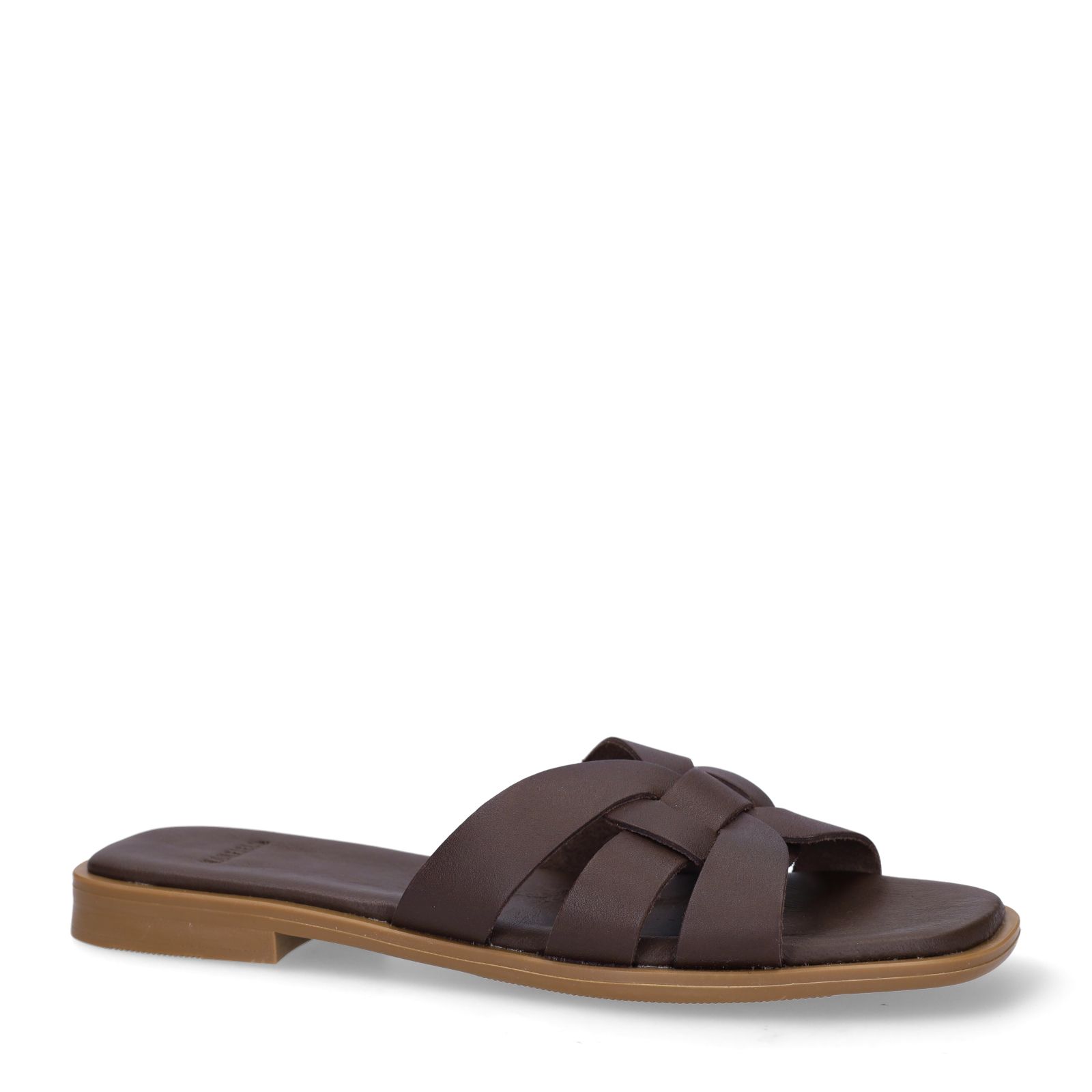 Bruine leren slippers