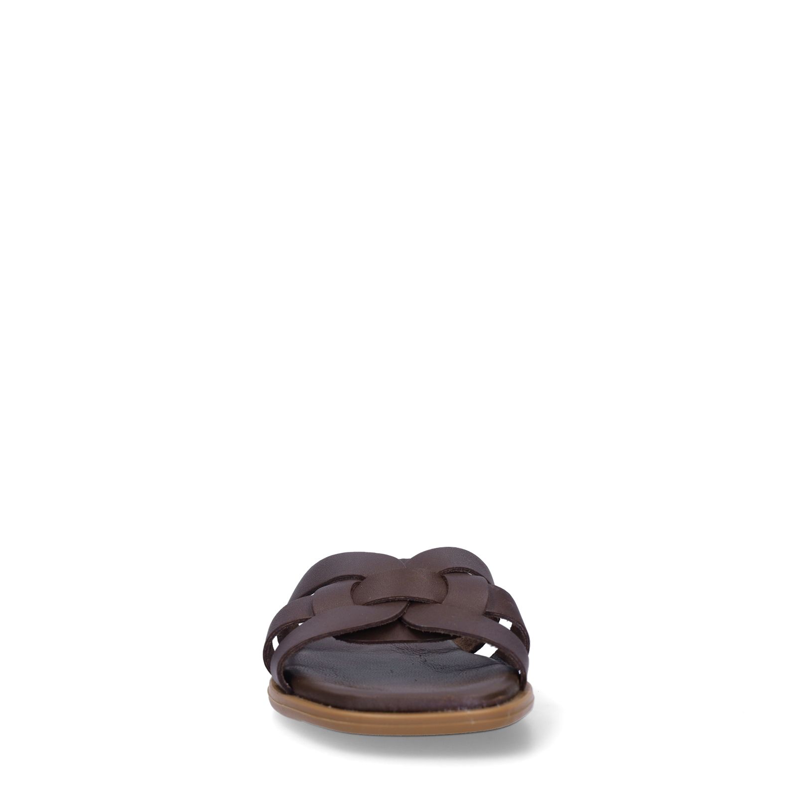 Bruine leren slippers