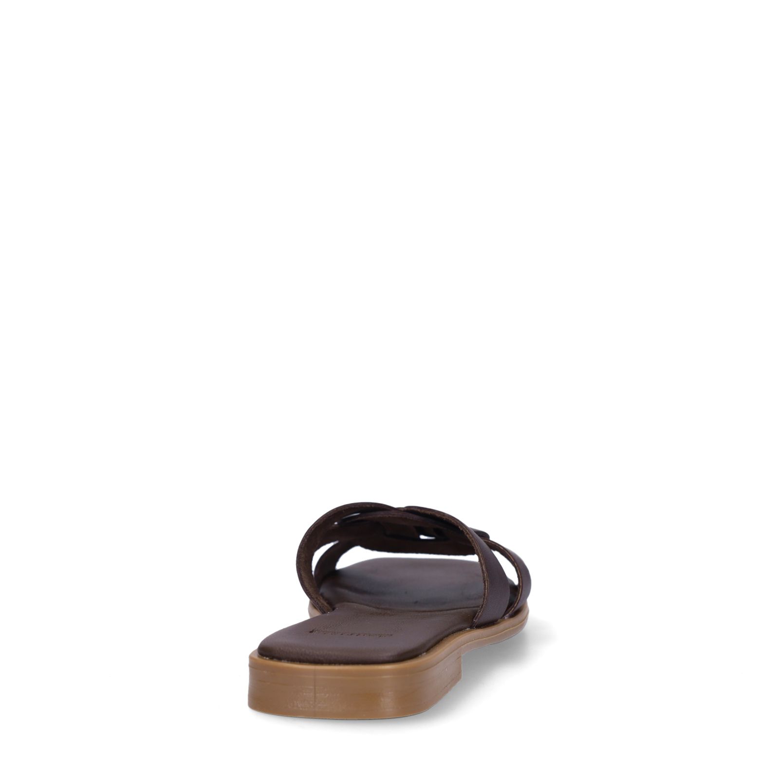 Bruine leren slippers