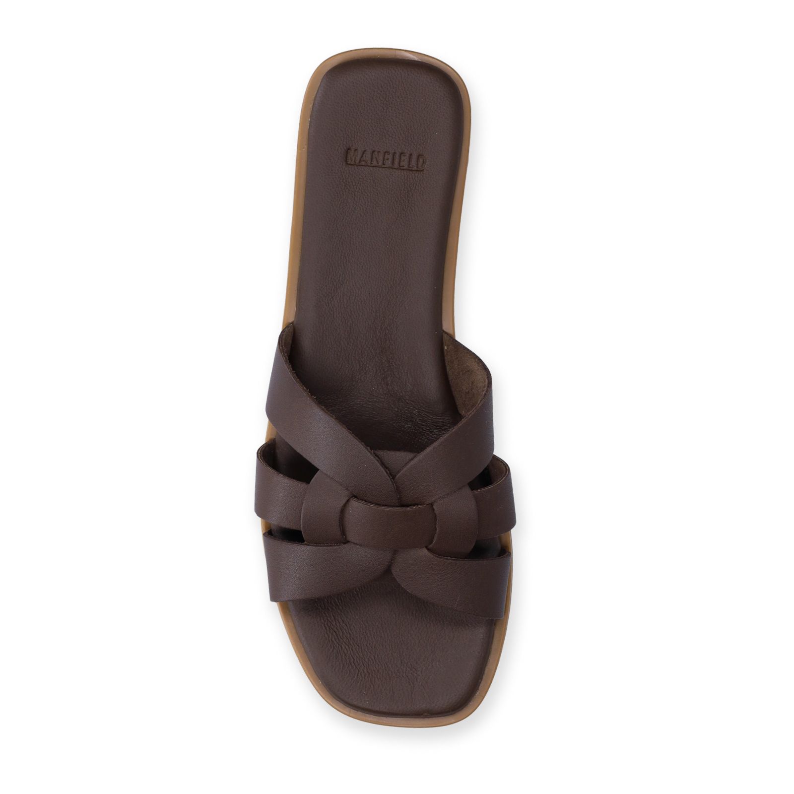 Bruine leren slippers