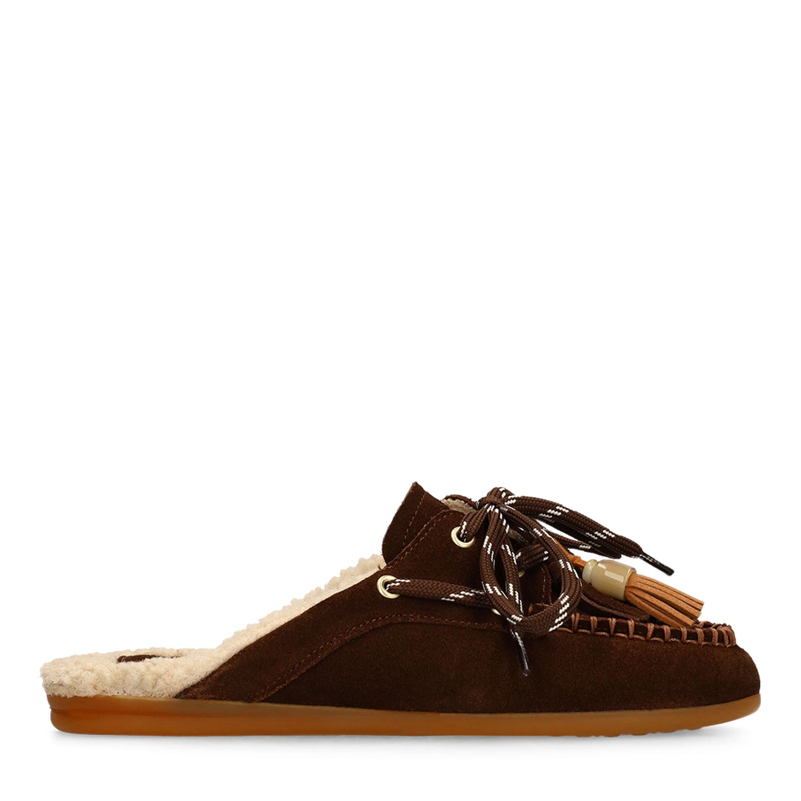 Dunkelbraune Veloursleder-Loafer
