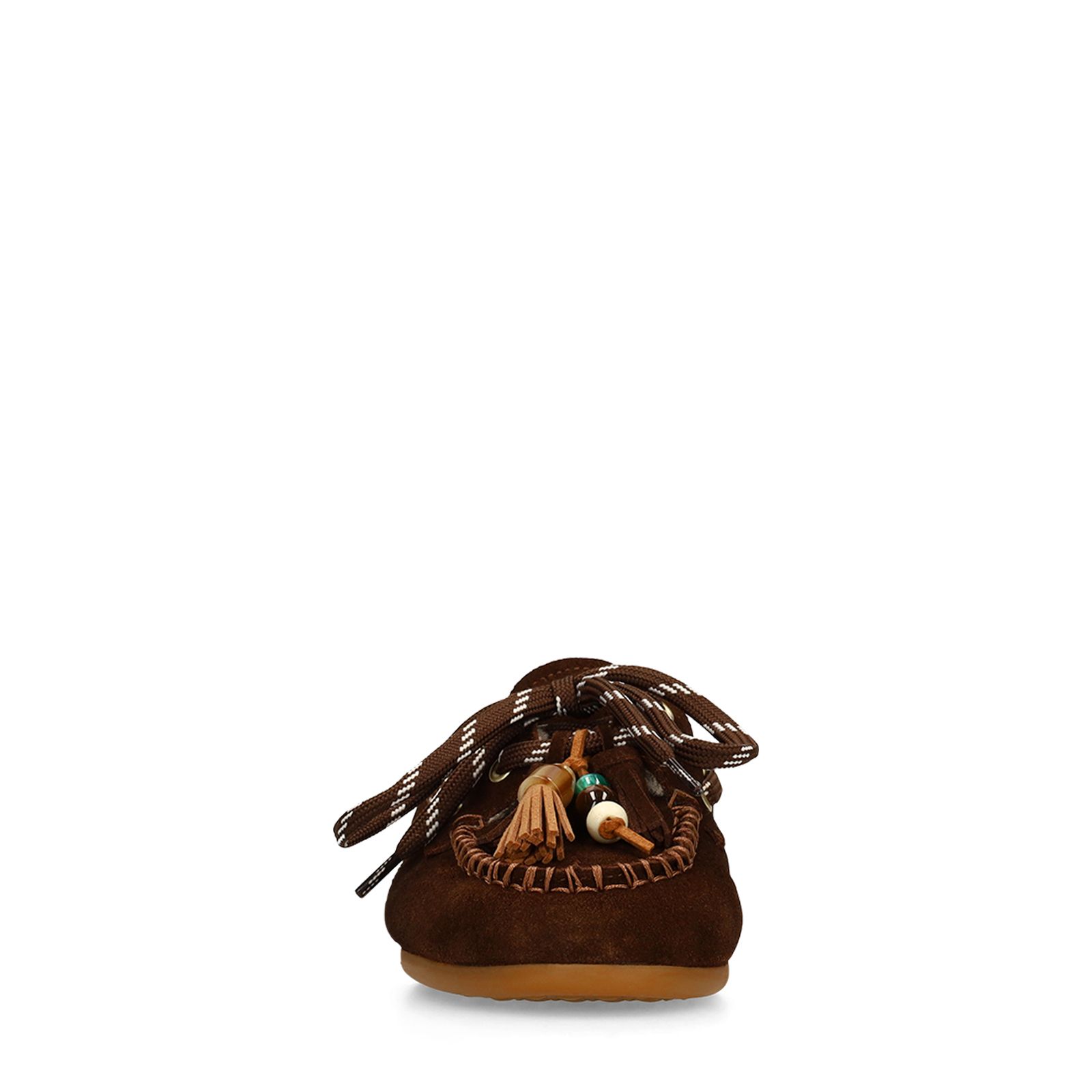 Donkerbruine suède instap loafertjes