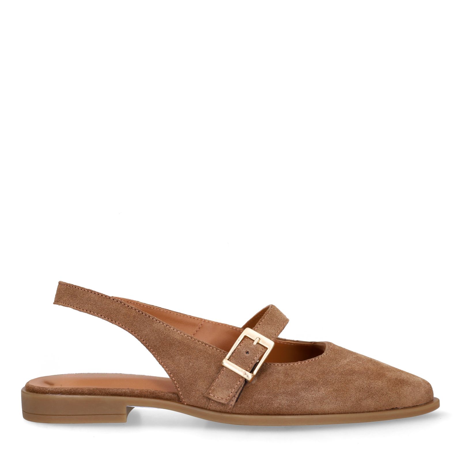 Bruine suède slingbacks
