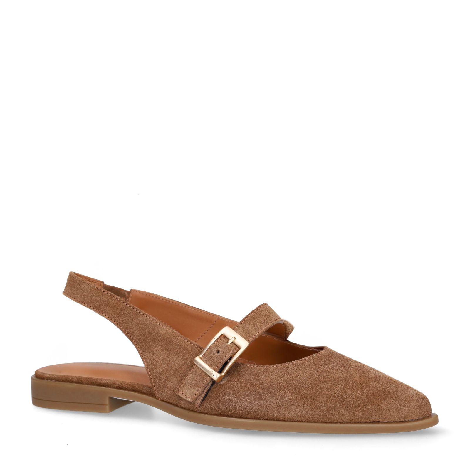 Braune Slingbacks aus Veloursleder