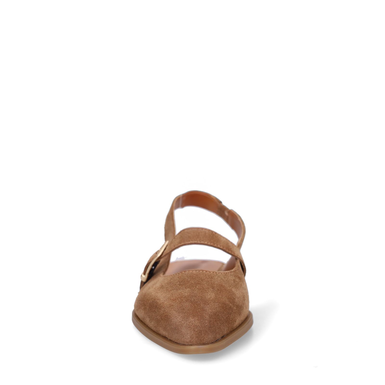 Braune Slingbacks aus Veloursleder