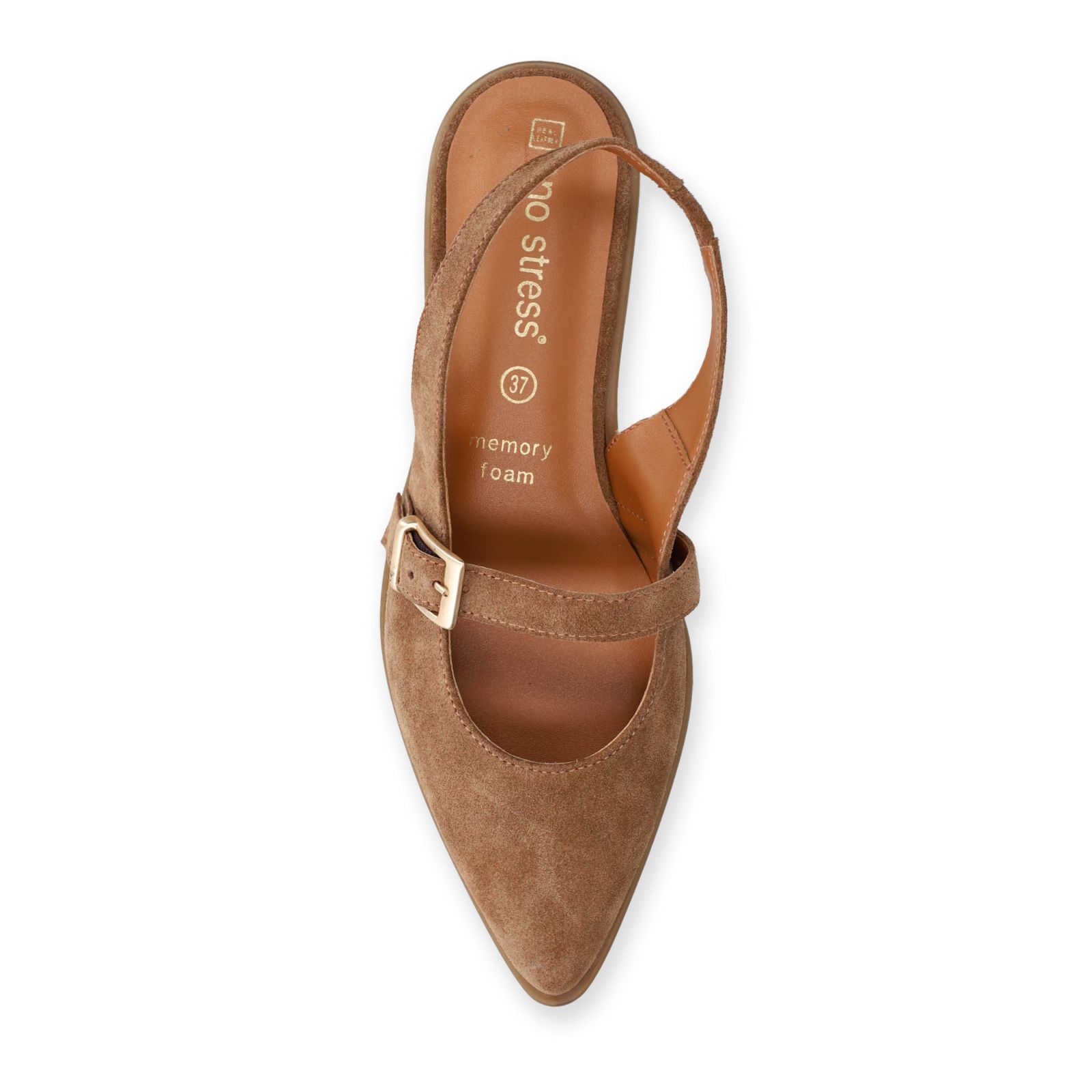 Braune Slingbacks aus Veloursleder