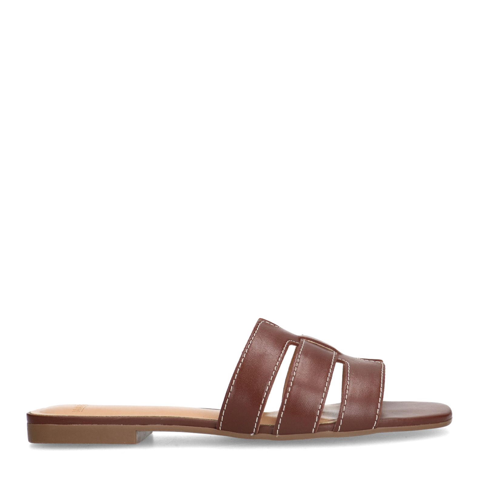 Bruine leren slippers