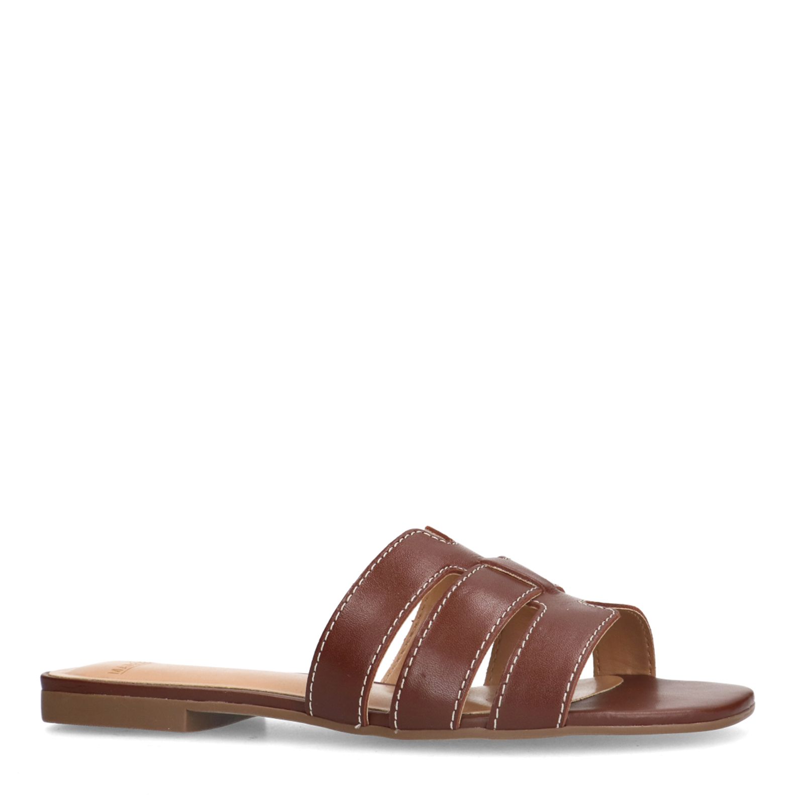 Bruine leren slippers