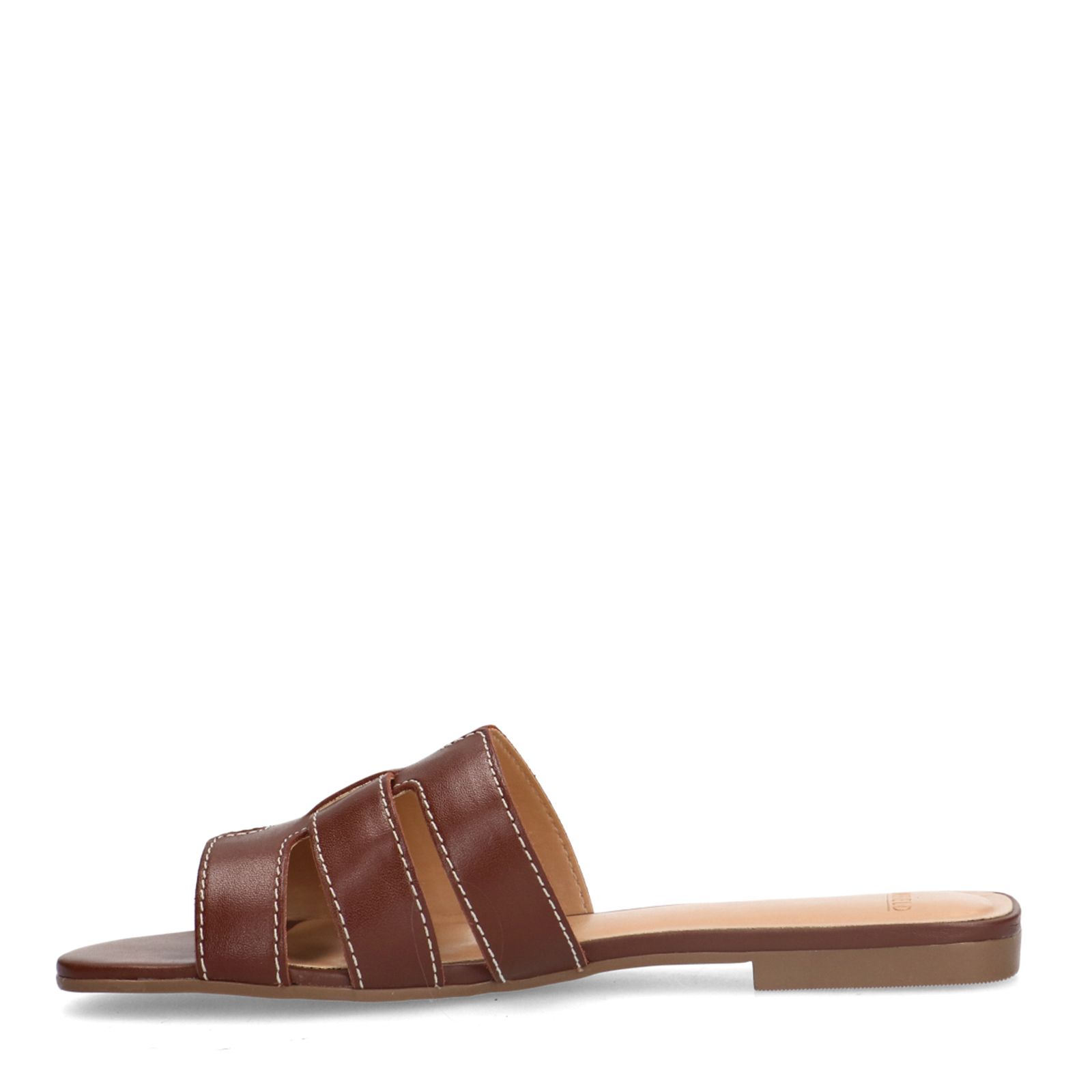 Bruine leren slippers