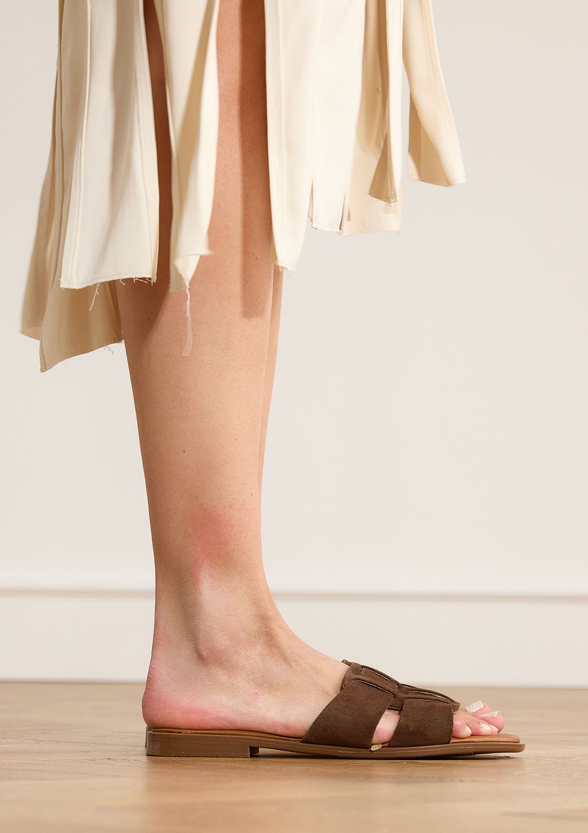 Bruine suède slippers