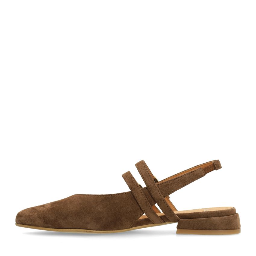 Manfield x Gabriela - Bruine suède slingbacks