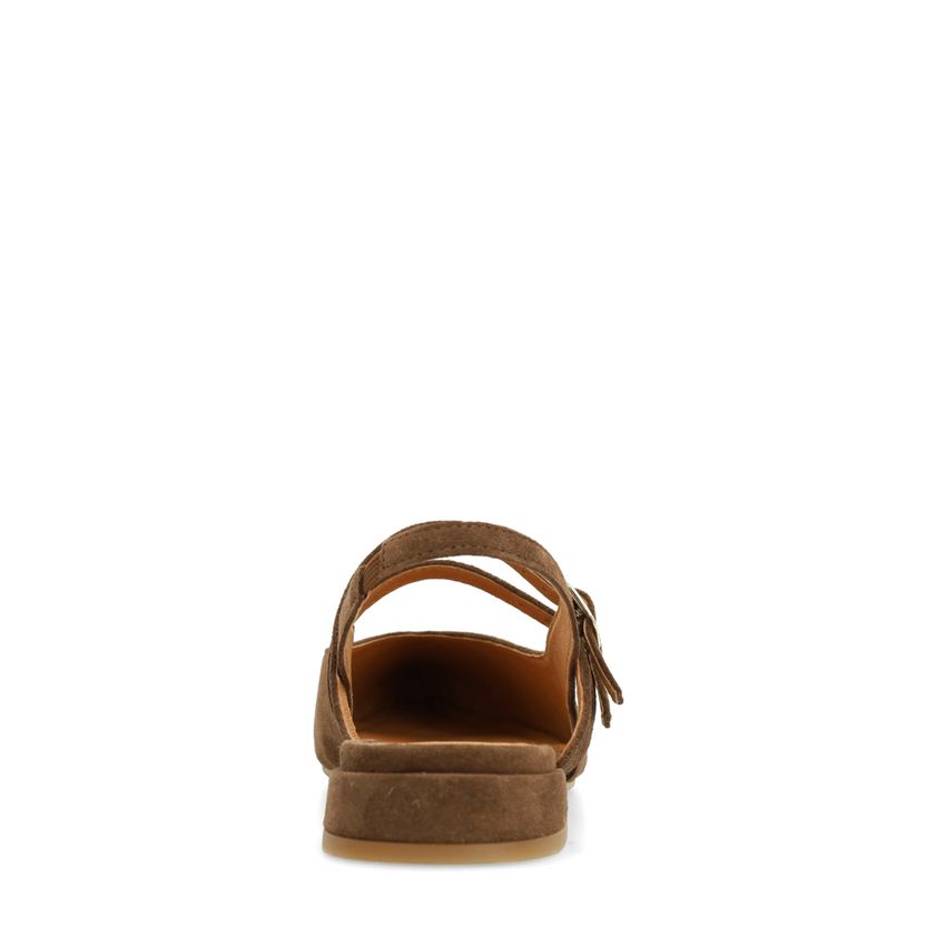 Manfield x Gabriela - Bruine suède slingbacks