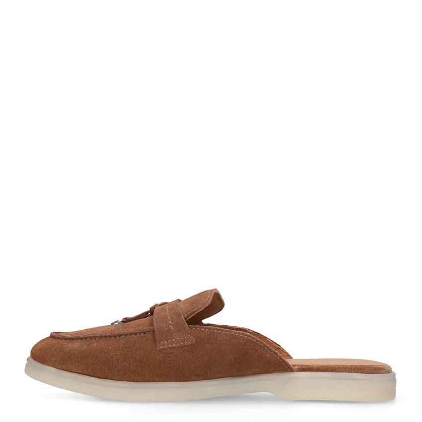 Bruine suède muiltjes