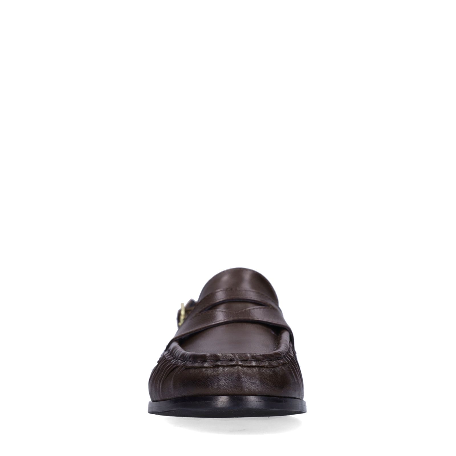 Donkerbruine leren slingback loafers
