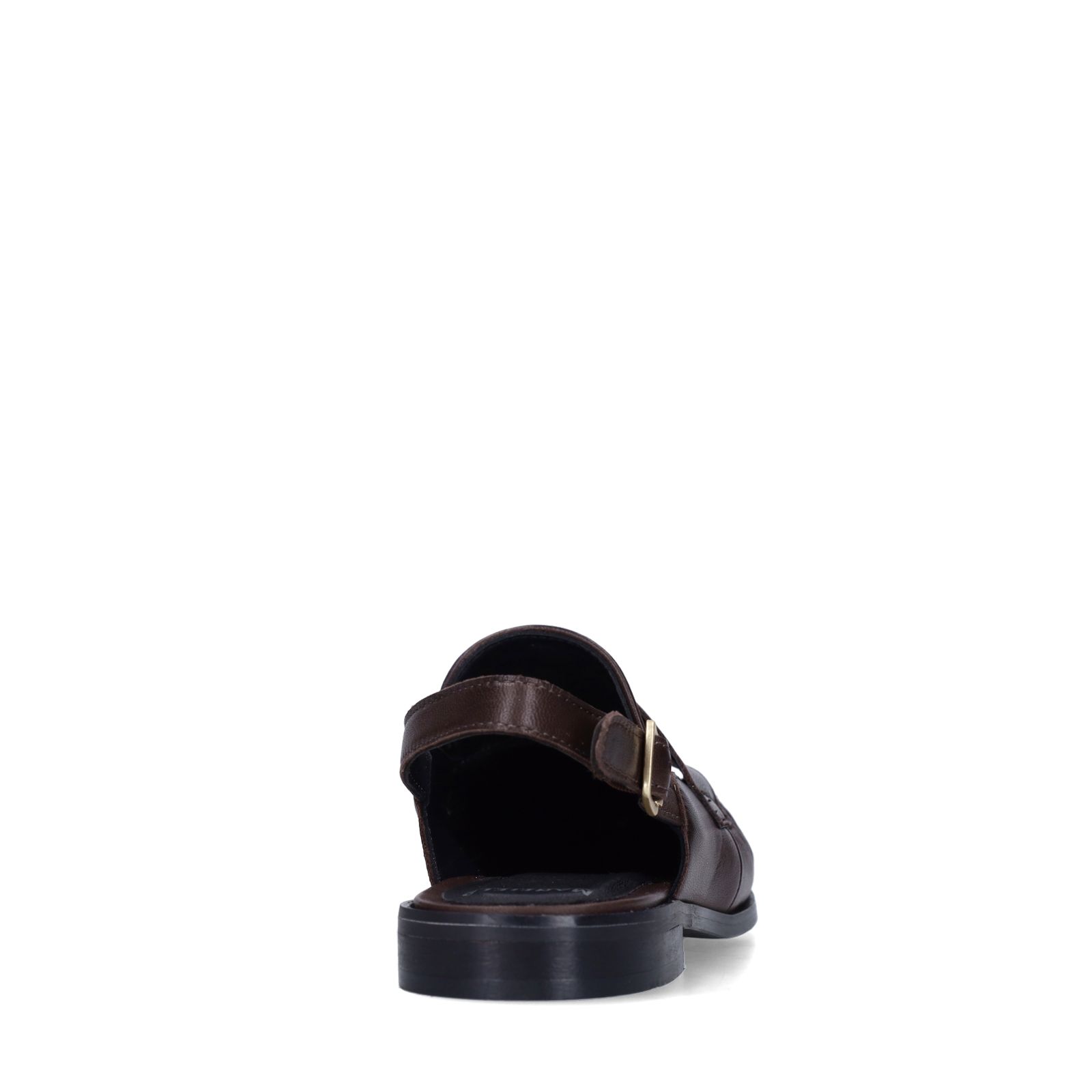Donkerbruine leren slingback loafers