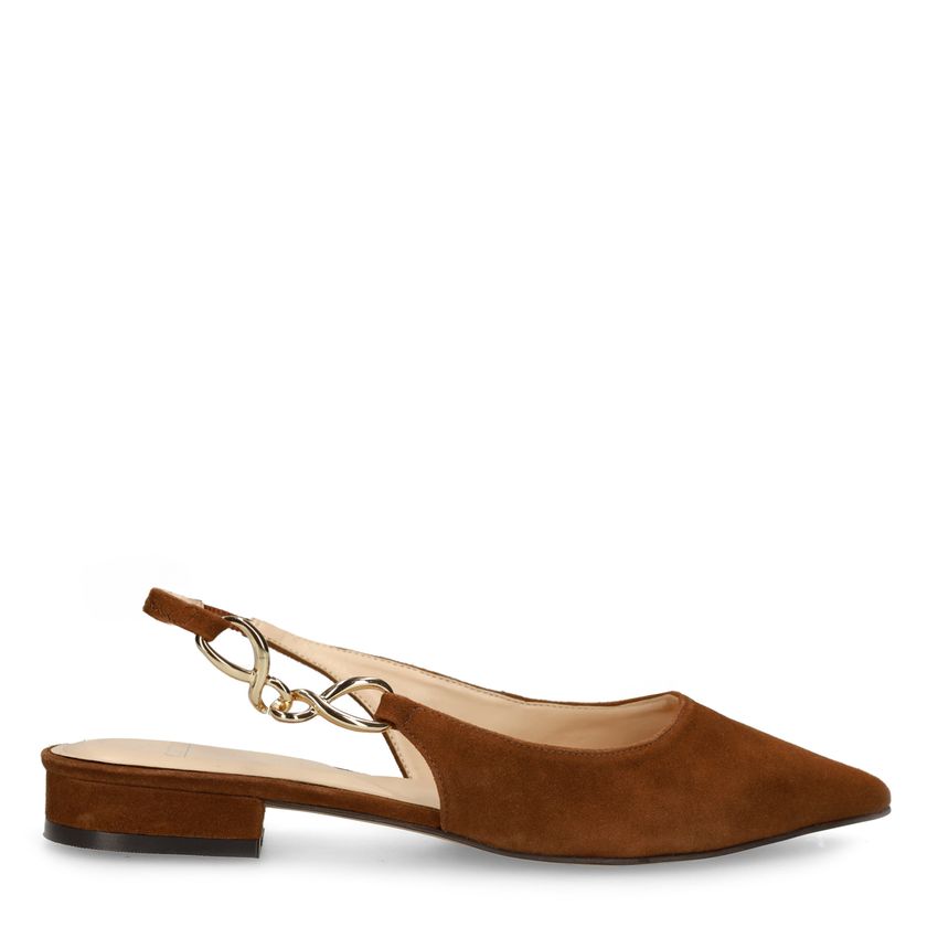 Bruine suède slingbacks