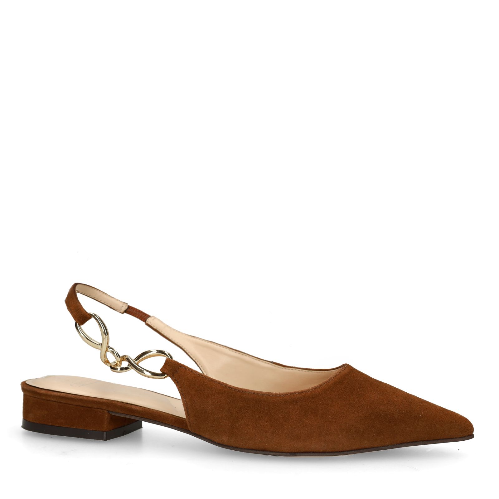 Braune Slingbacks aus Veloursleder