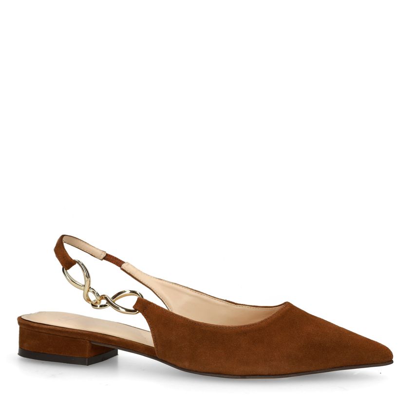 Bruine suède slingbacks