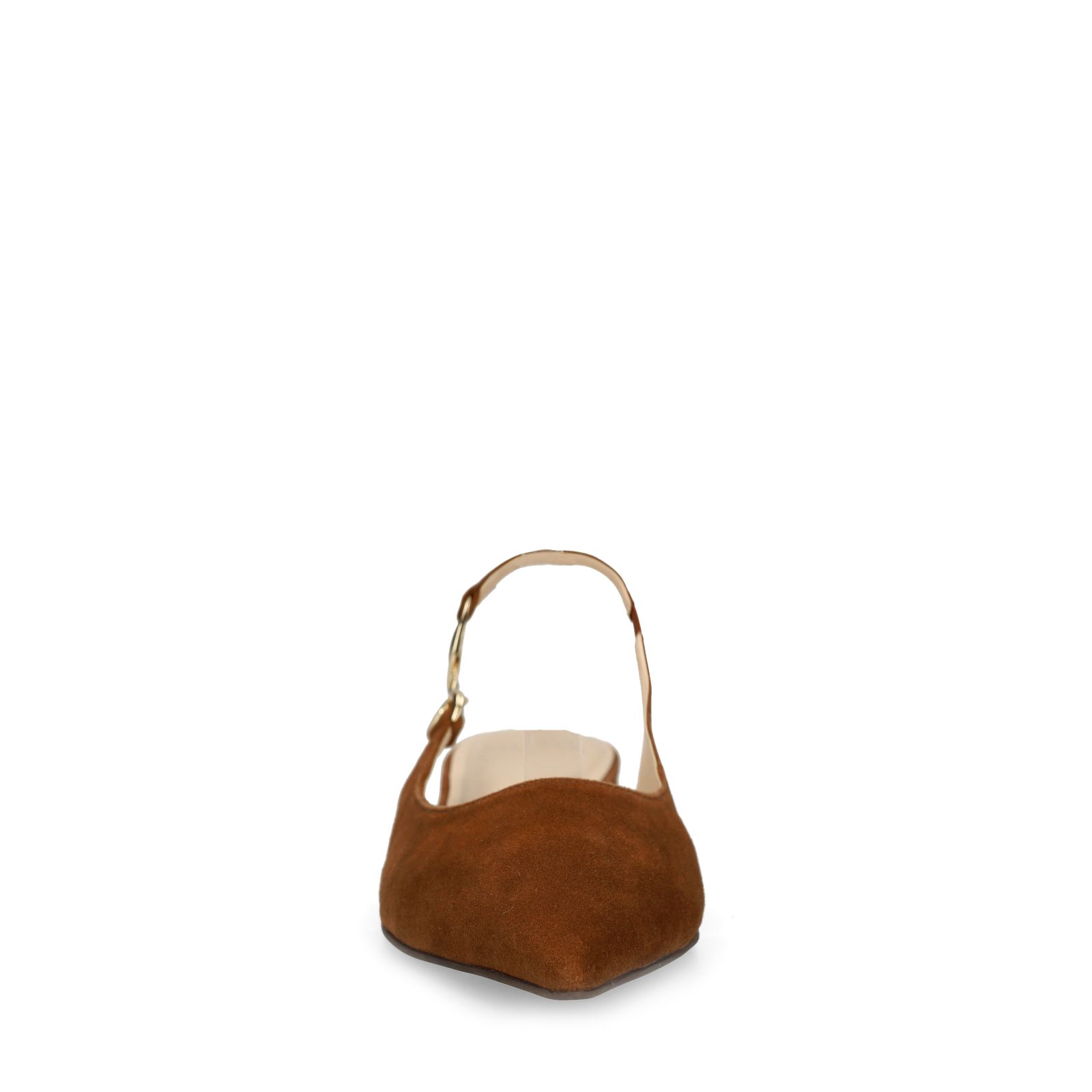 Braune Slingbacks aus Veloursleder
