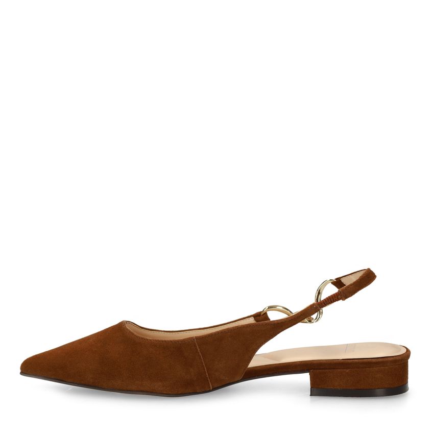 Bruine suède slingbacks