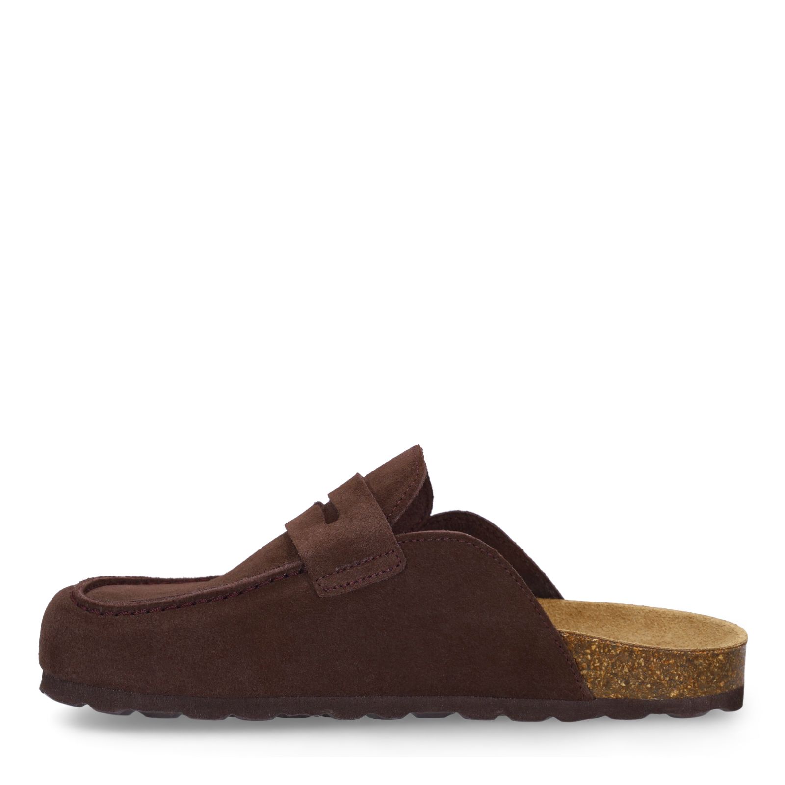 Braune Veloursleder-Clogs