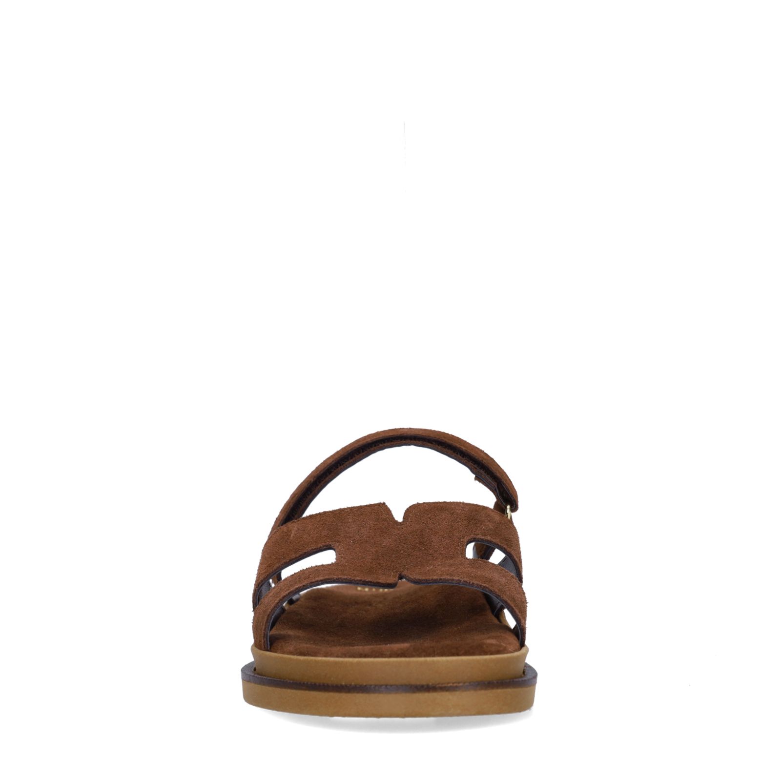 Bruine suède slippers met bandje